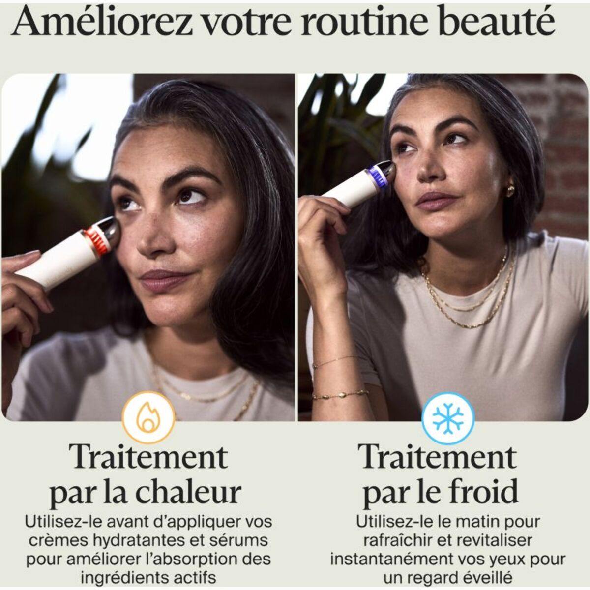 Appareil éclat visage THERABODY TheraFace anti-cernes blanc