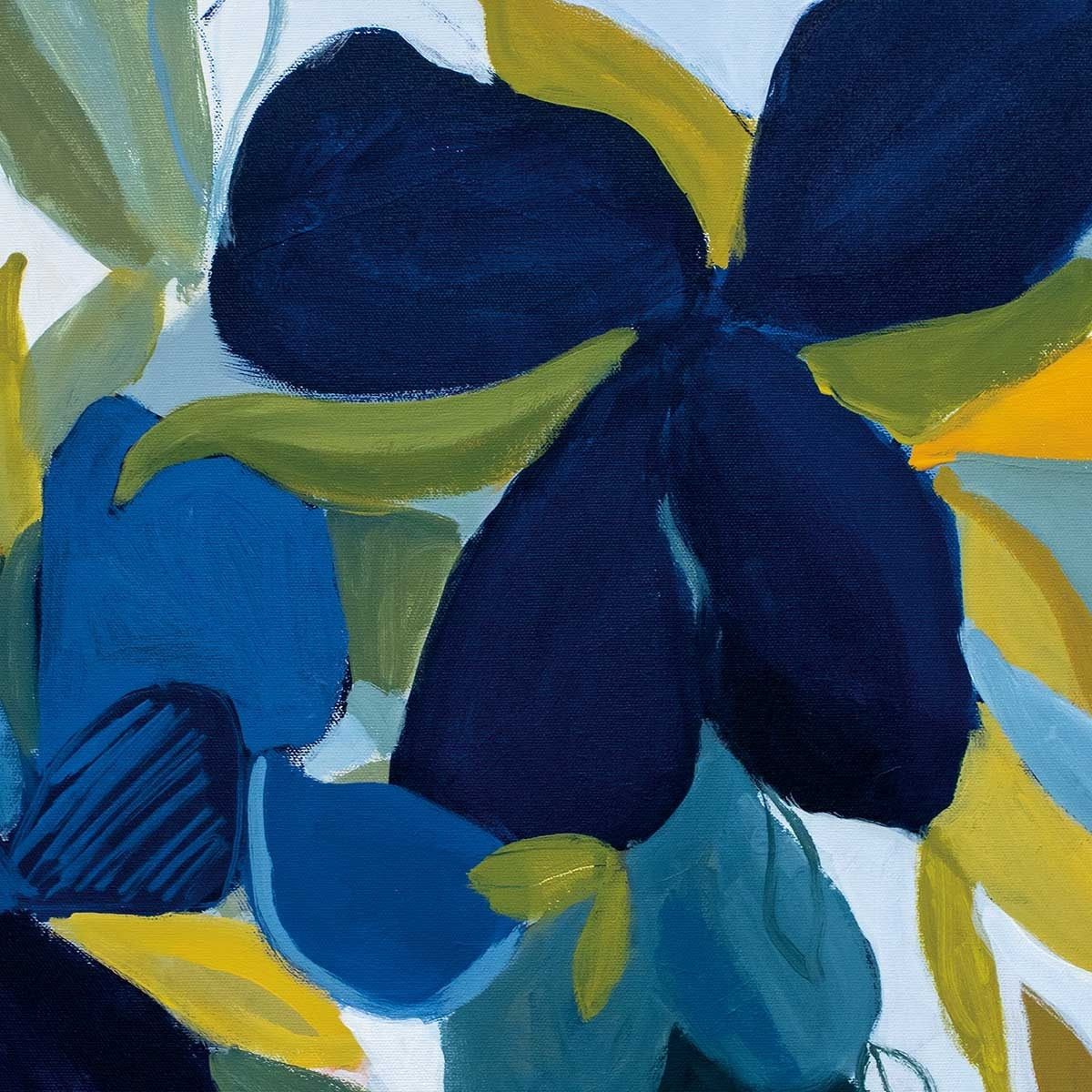 Poster fleurs bleues Affiche sous cadre bois