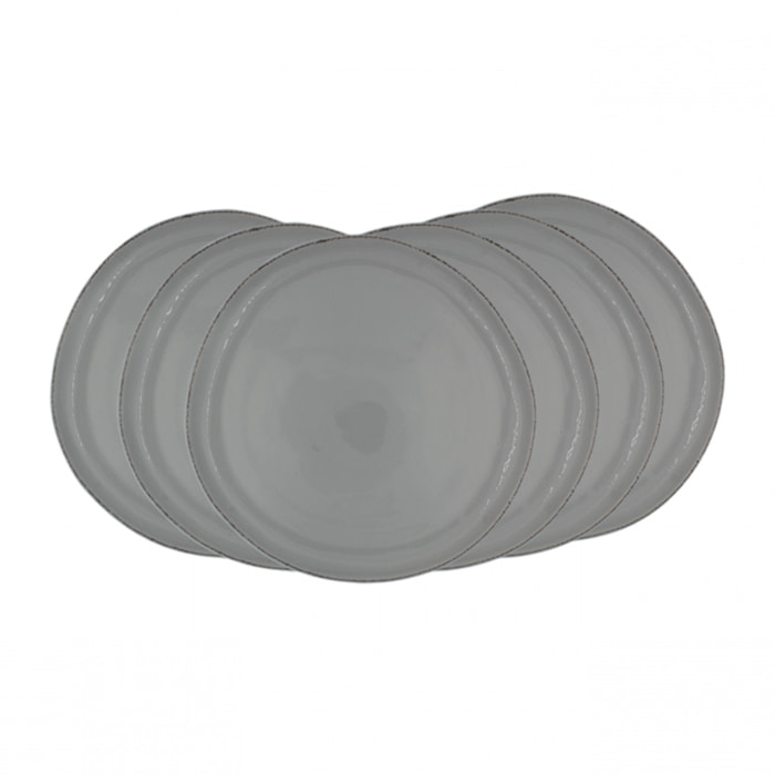 Lot de 6 petites assiette, GALET