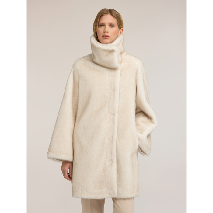 Motivi - Cappotto morbido con collo ampio - Grigio
