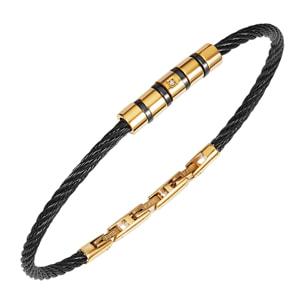 Bracciale Breil Nero-Oro Rosa