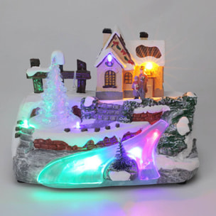 Escena invernal decorativa con movimiento y luces led - 2 diseños (surtido)