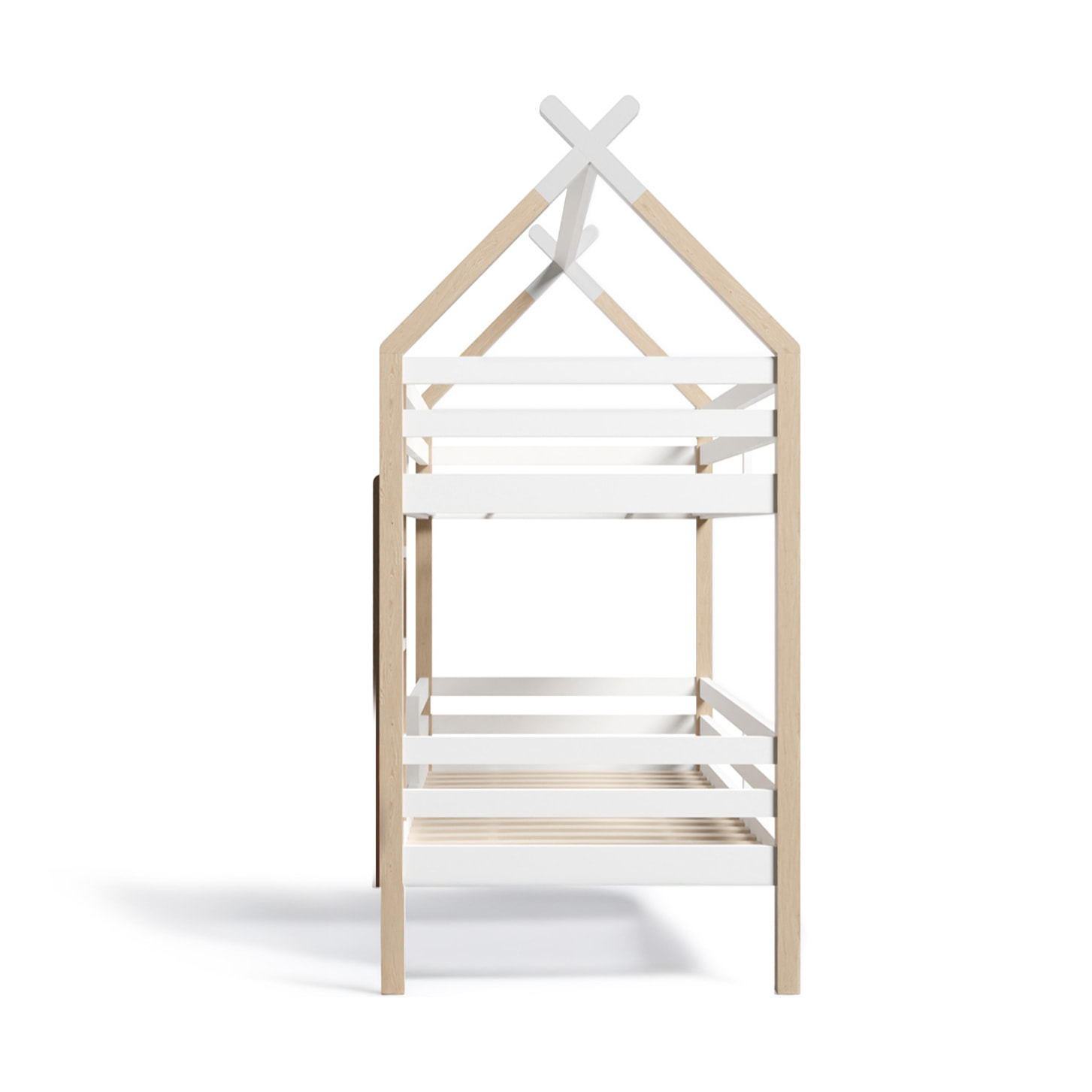 Lit enfant superposé Cabane en bois 90x190cm - Hypnia