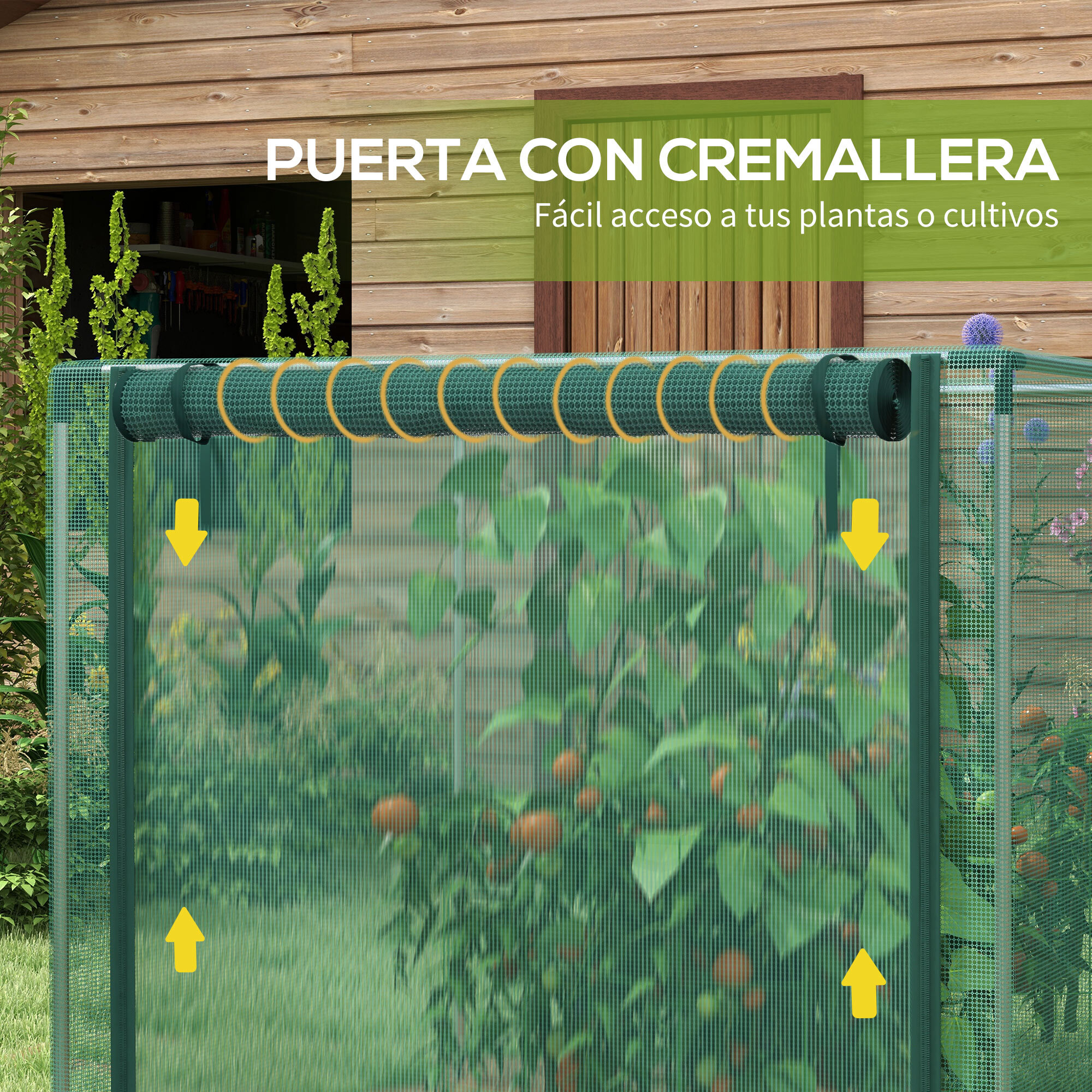 Jaula de Cultivo Jaula de Protección con Soportes de Acero Puerta con Cremallera para Proteger las Plantas en Patio Jardín Terraza 120x120x110 cm Verde