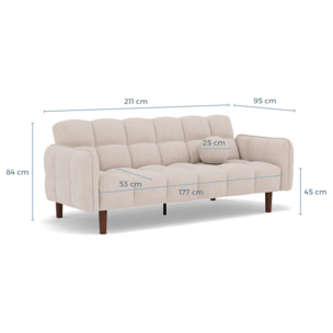 Adam - Canapé convertible clic-clac 2 places bubble en tissu texturé - Terracotta
