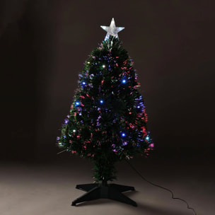 Árbol de navidad de fibra óptica con 20 luces led multicolor con estrella 43x43x90cm