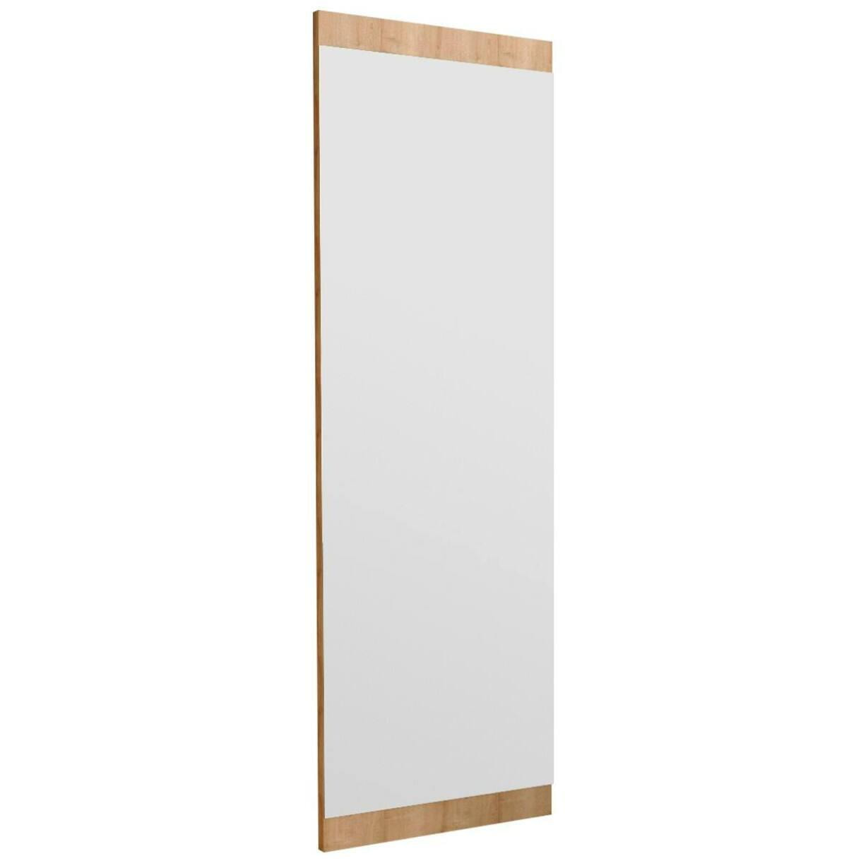 Specchio Dprenn, Specchiera, Articolo d'arredo a muro, Decorazione con specchio, 40x2h120 cm, Rovere