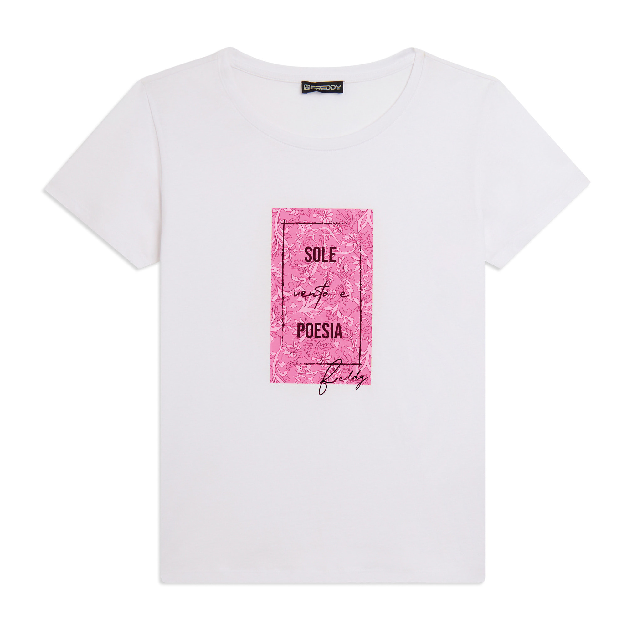 T-shirt con stampa colorata floreale