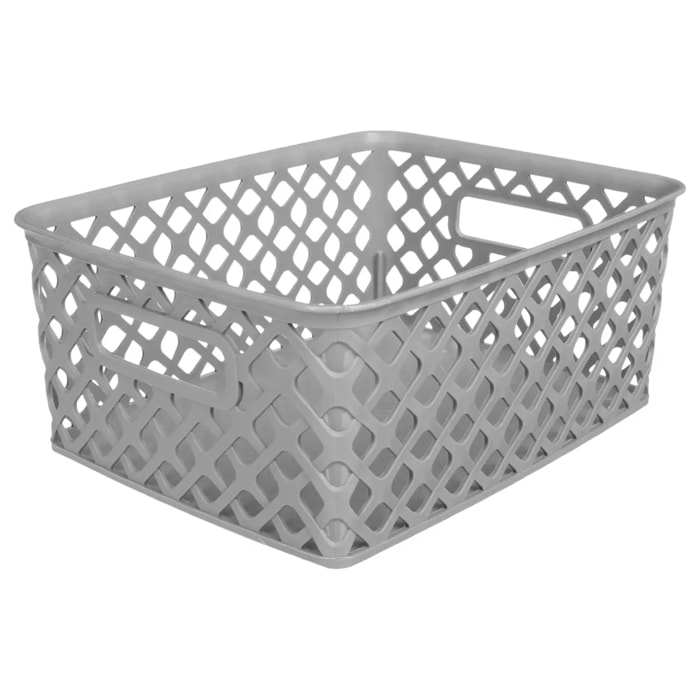 Panier en plastique 4L "Folk" gris