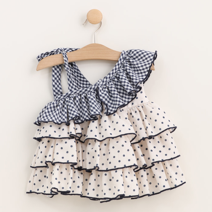 Vestido - blanco y azul marino