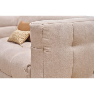 Canapé design 2 places en tissu effet velours texturé beige CORTO
