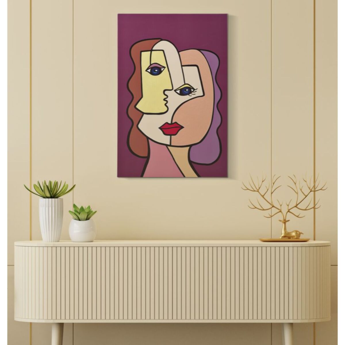 STAMPA DIPINTA FACES NEW -B- CM 60X3X90