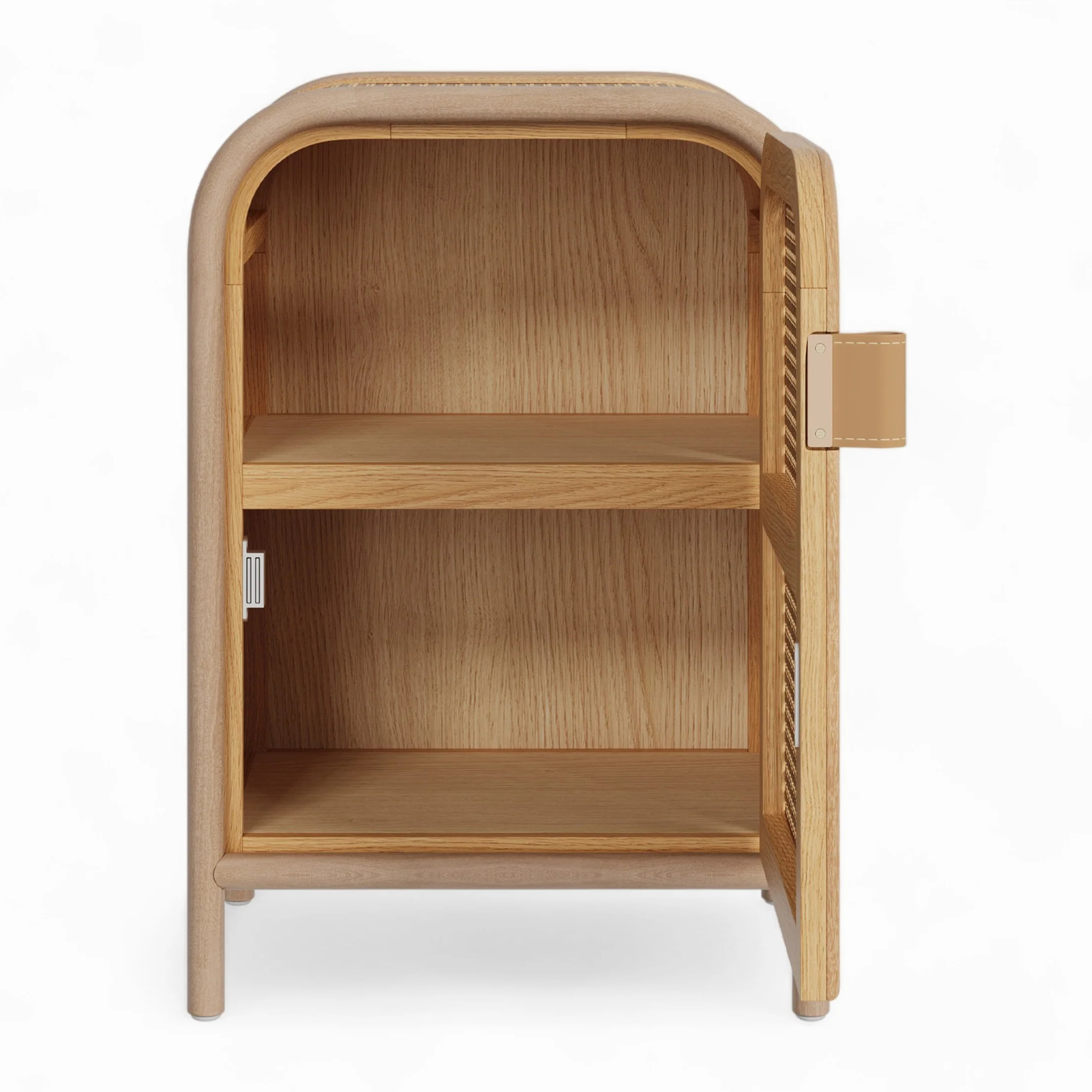 Table de chevet en rotin, 1 porte - Alata