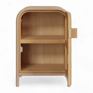 Table de chevet en rotin, 1 porte - Alata