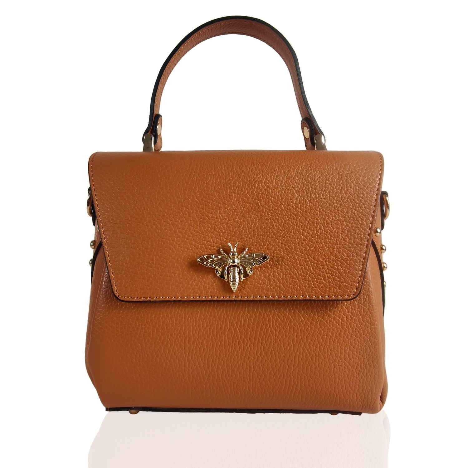 Borse Donna colore Cuoio-in pelle Made in Italy 22x22x12cm