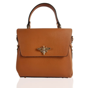 Borse Donna colore Cuoio-in pelle Made in Italy 22x22x12cm