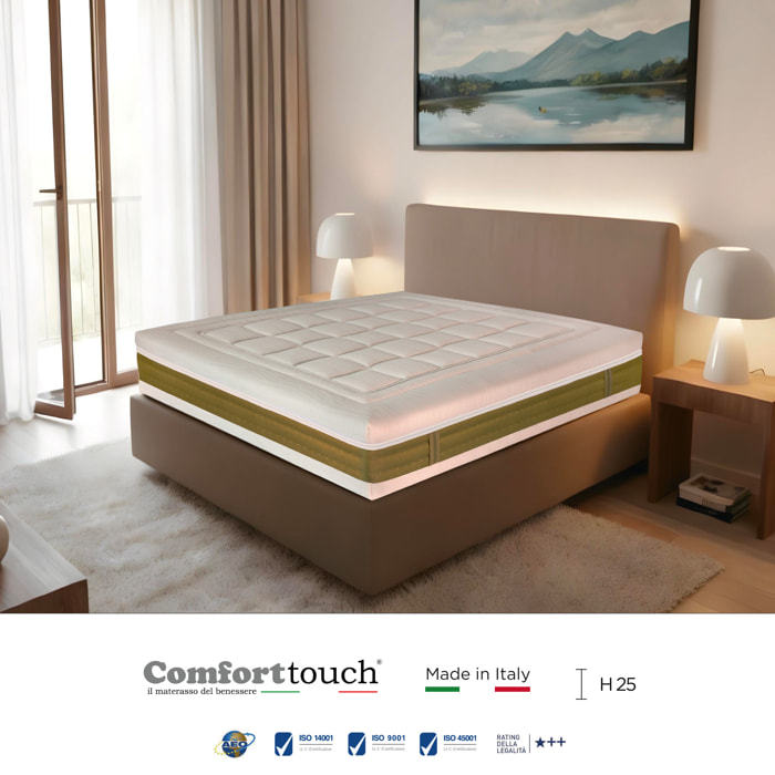 "Star" H25cm 160x200 2 guanciali Memory OMAGGIO 5 strati in FOAM arrotolato