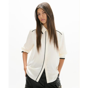 Camicia bicolore con colletto e polsini