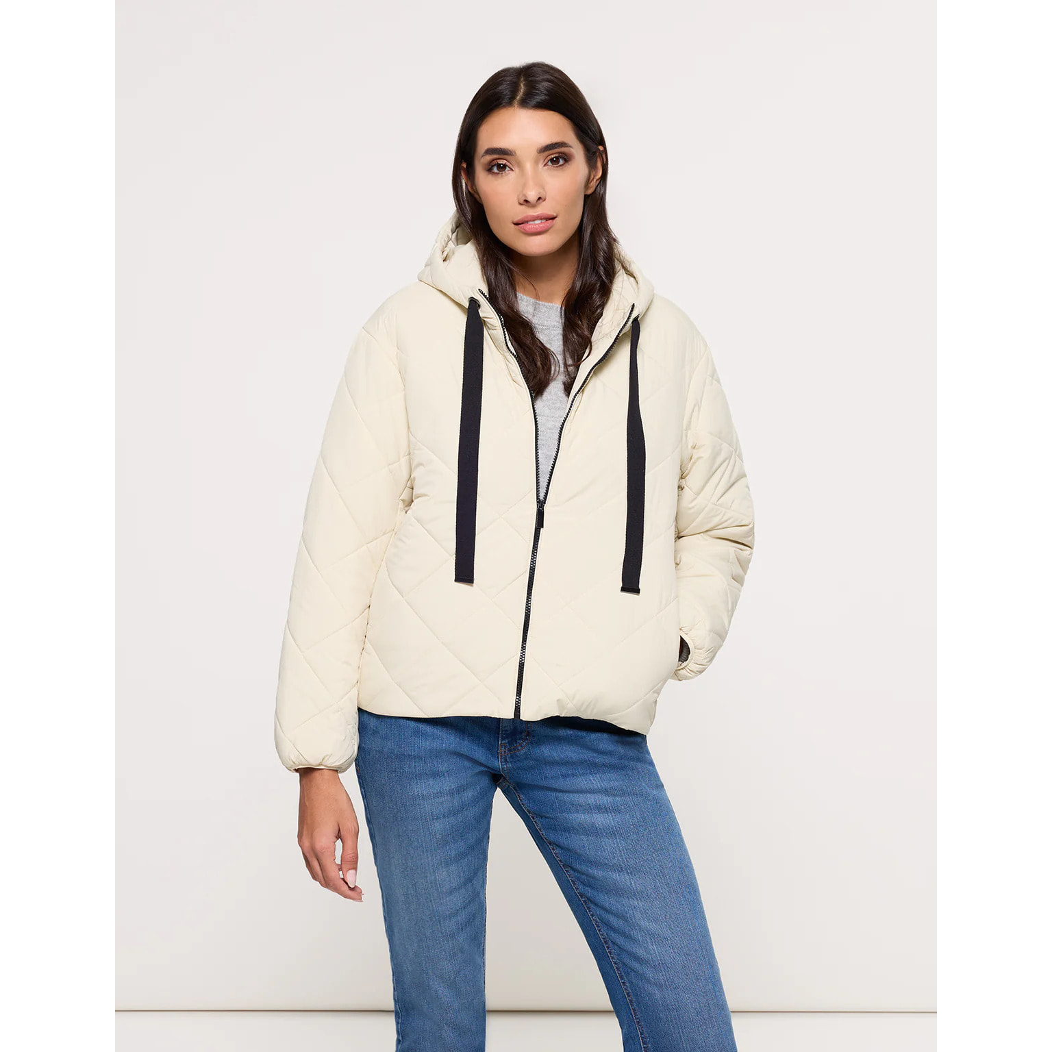 Chaqueta con Capucha Beige - Dumosa