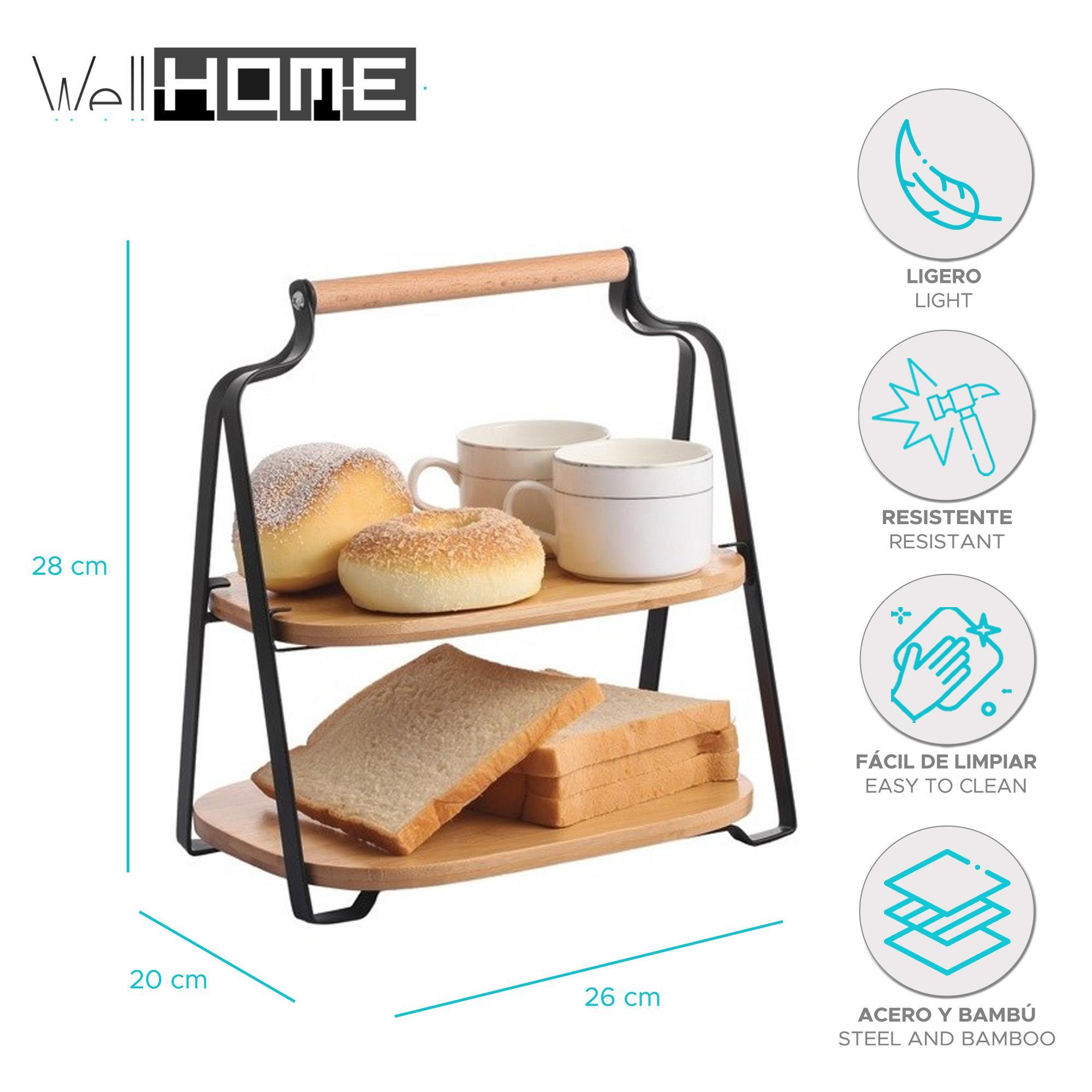 Estante de mesa diseño industrial con 2 niveles