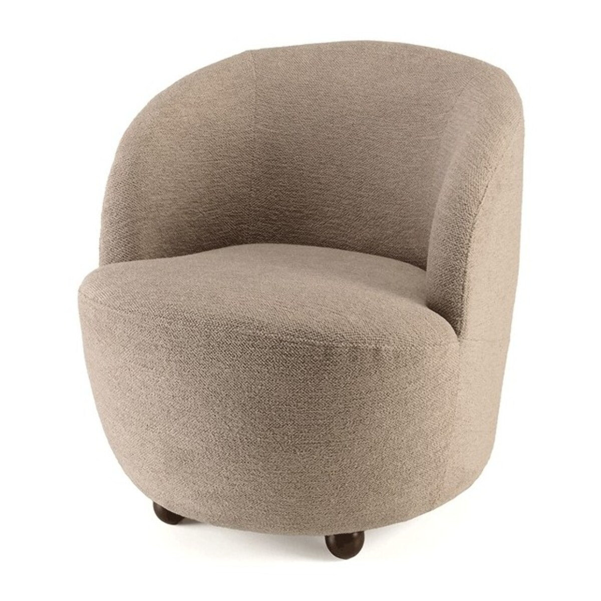 AGATHE - Fauteuil rembourré en tissu taupe