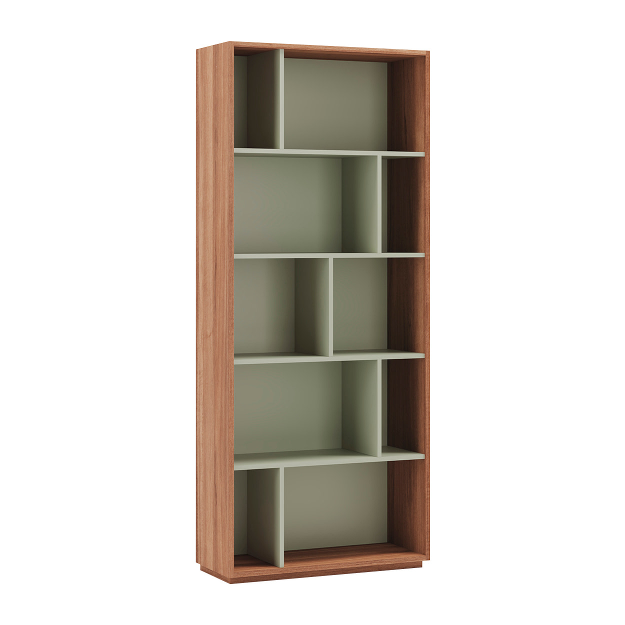Estantería librería Nack melamina nogal-verde 191x80x32 cm