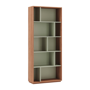 Estantería librería Nack melamina nogal-verde 191x80x32 cm