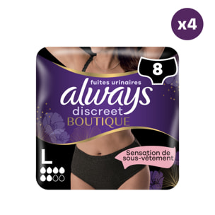 4x8 Culottes pour Fuites Urinaires Always Discreet Boutique - Taille L - Noires