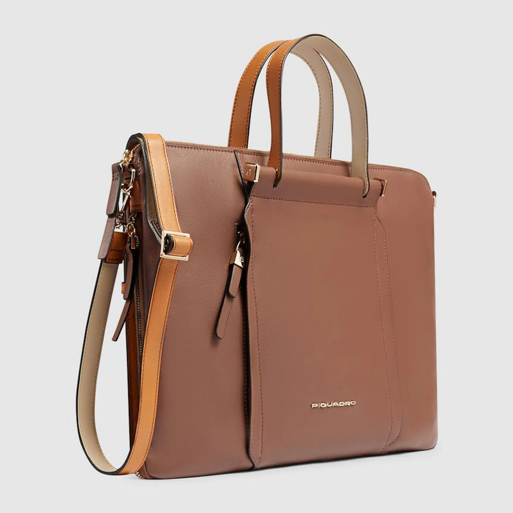 Piquadro Borsa da lavoro porta pc e porta iPad® con protezioni antiurto e anti RFID, espandibile