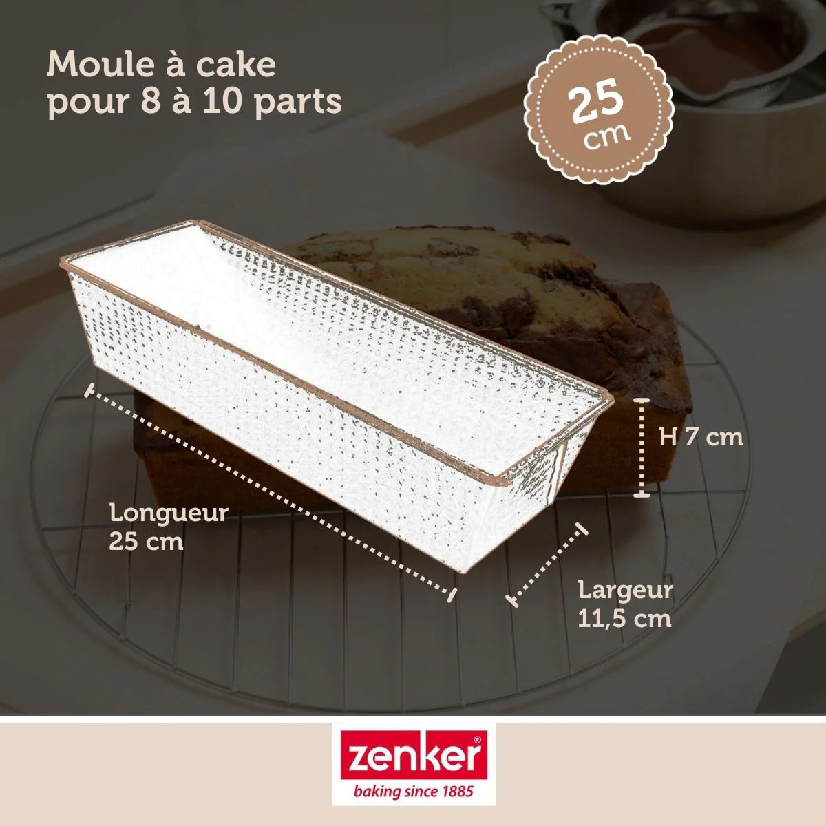 Set pâtisserie avec moule à cake 25 cm, 2 bols à mixer, verre mesureur et spatule Zenker