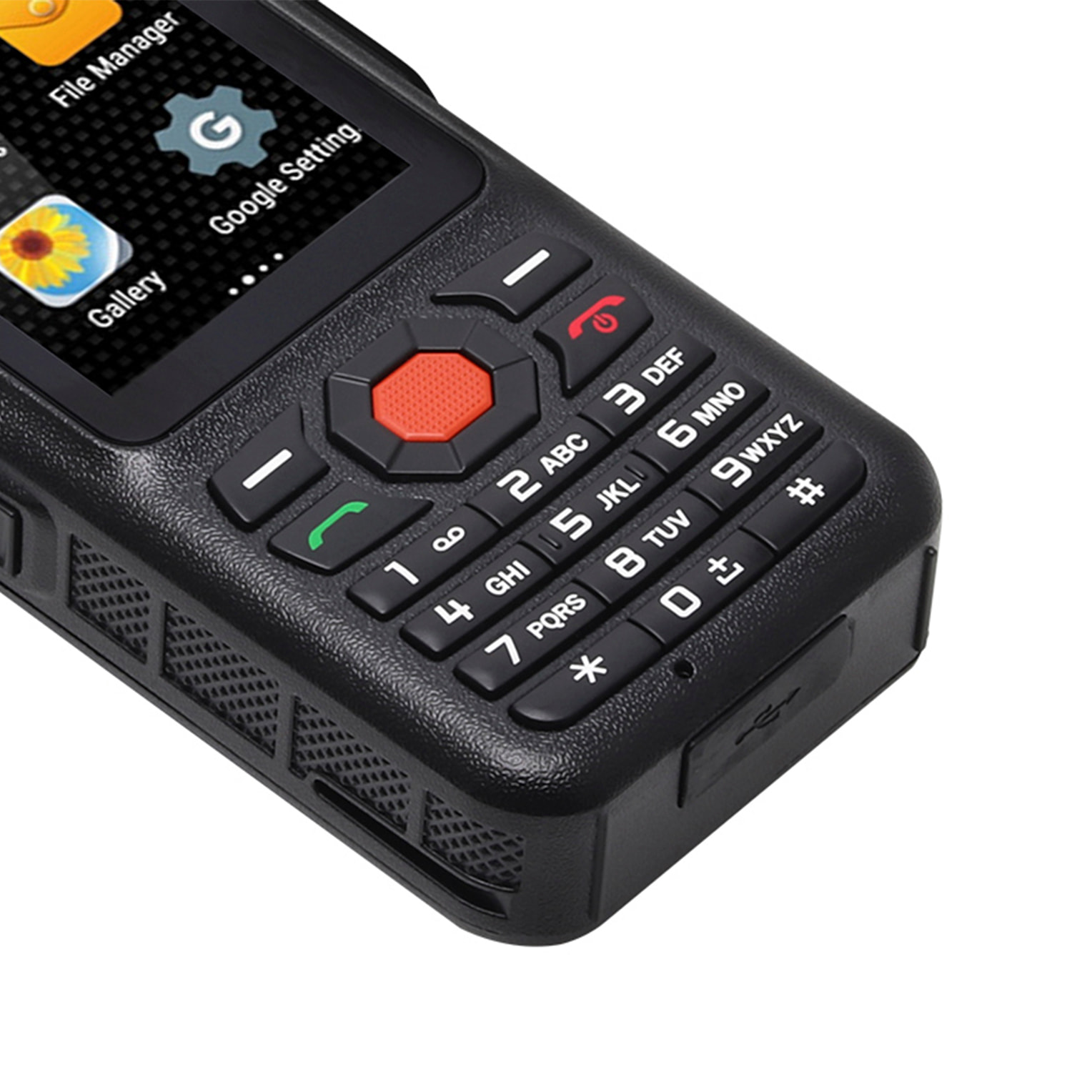 DAM Smartphone Rugerizado F25 4G, Android 7.1 , 1GB RAM + 8GB. Pantalla 2,4''. 5mpx + 2mpx. GPS. Con Zello Walkie Talkie.Altavoz clase K. Antena amplificadora. 5,6x2,6x12,5 Cm. Color: Negro