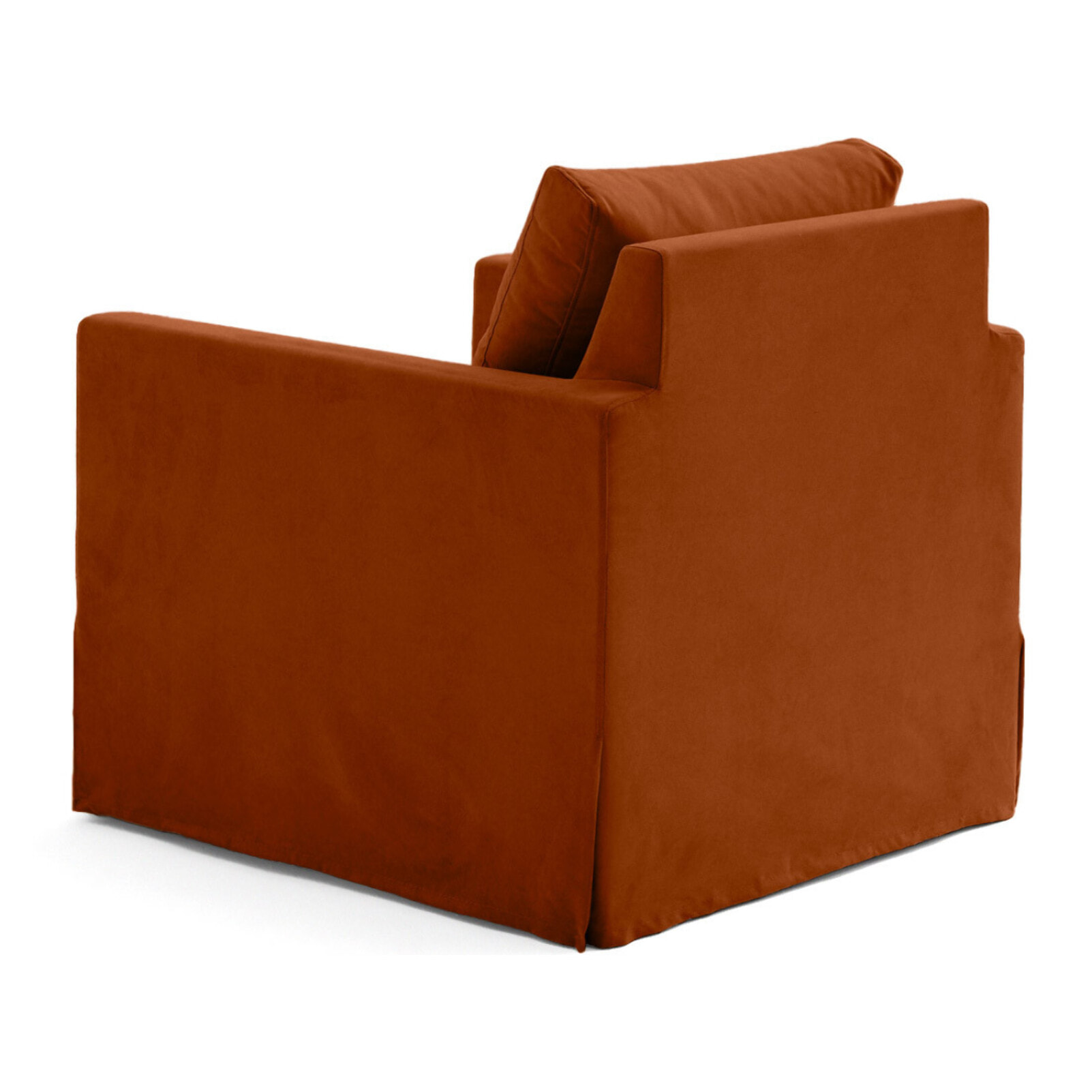 Serena - fauteuil déhoussable en tissu - Rouille