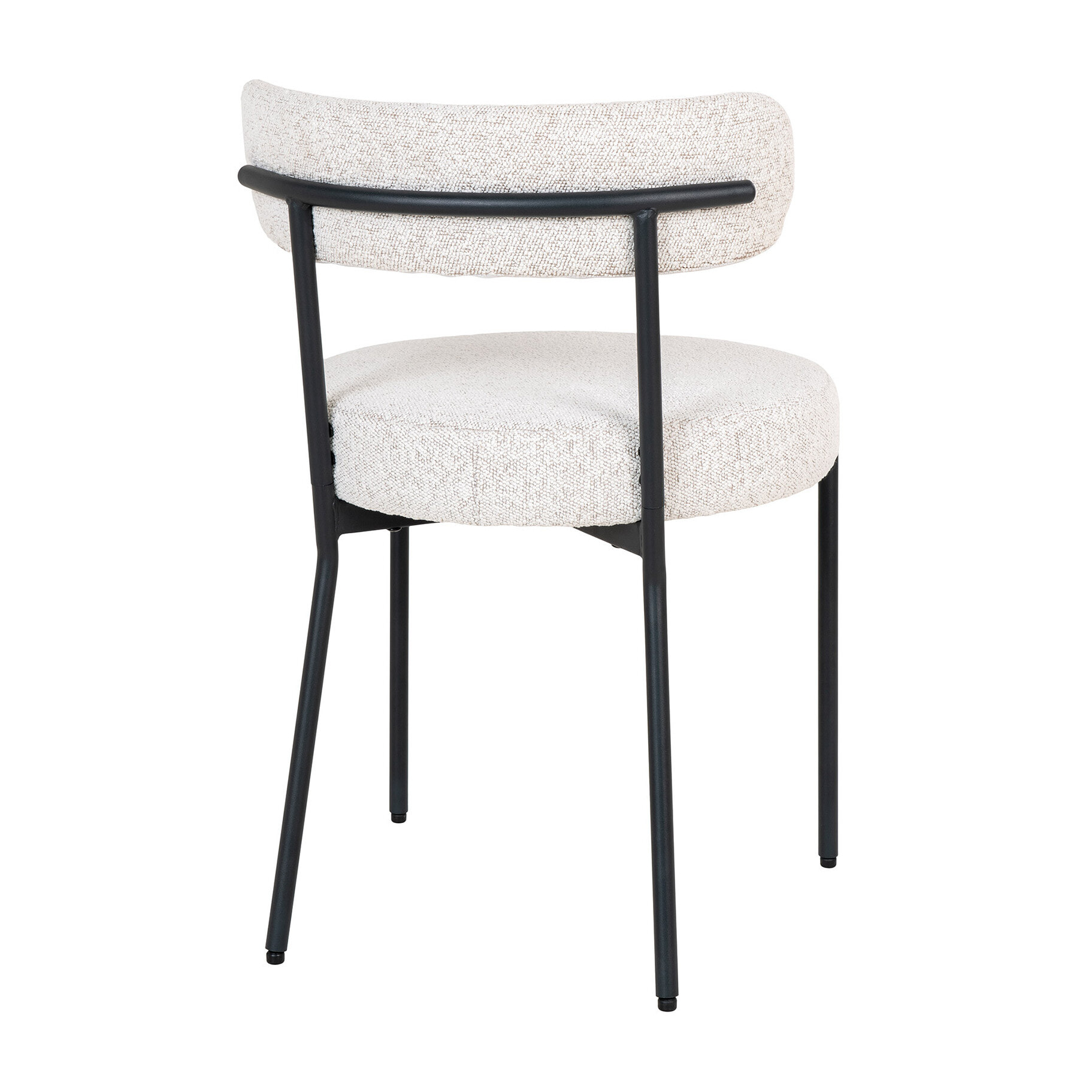 Ivanec - lot de 2 chaises - en tissu bouclette - Noir / Blanc