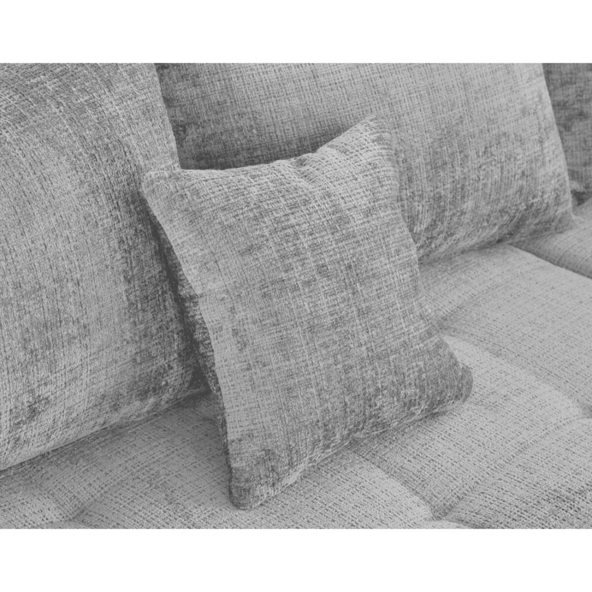 Rune - canapé panoramique d'angle droit 7 places en velours texturé - Gris