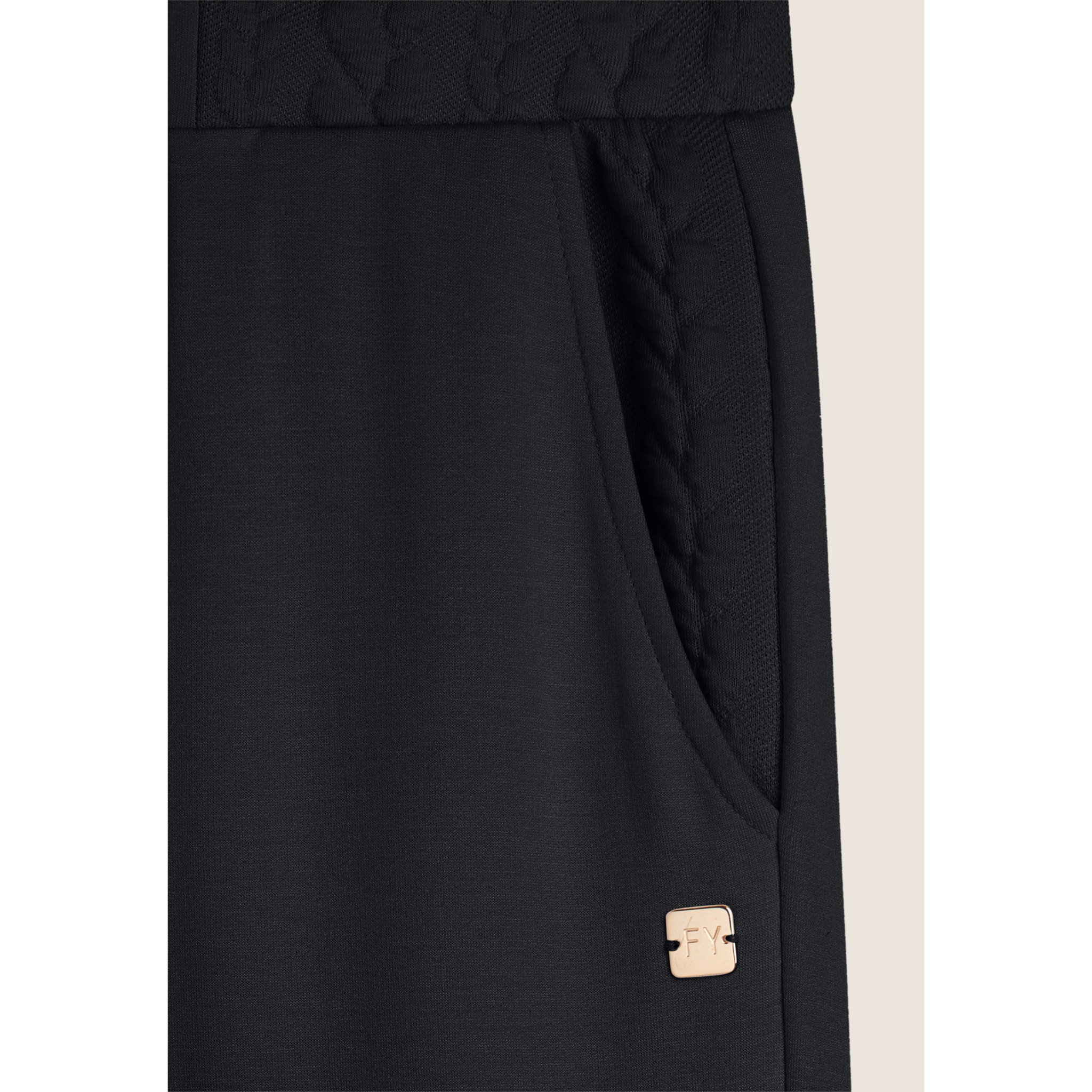 Pantalone donna in felpa viscosa con inserti a trecce