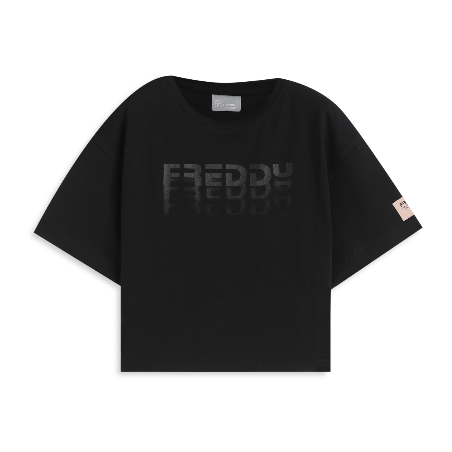 T-shirt Bambina Cropped con Logo FREDDY Degradé
