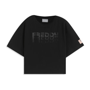 T-shirt Bambina Cropped con Logo FREDDY Degradé