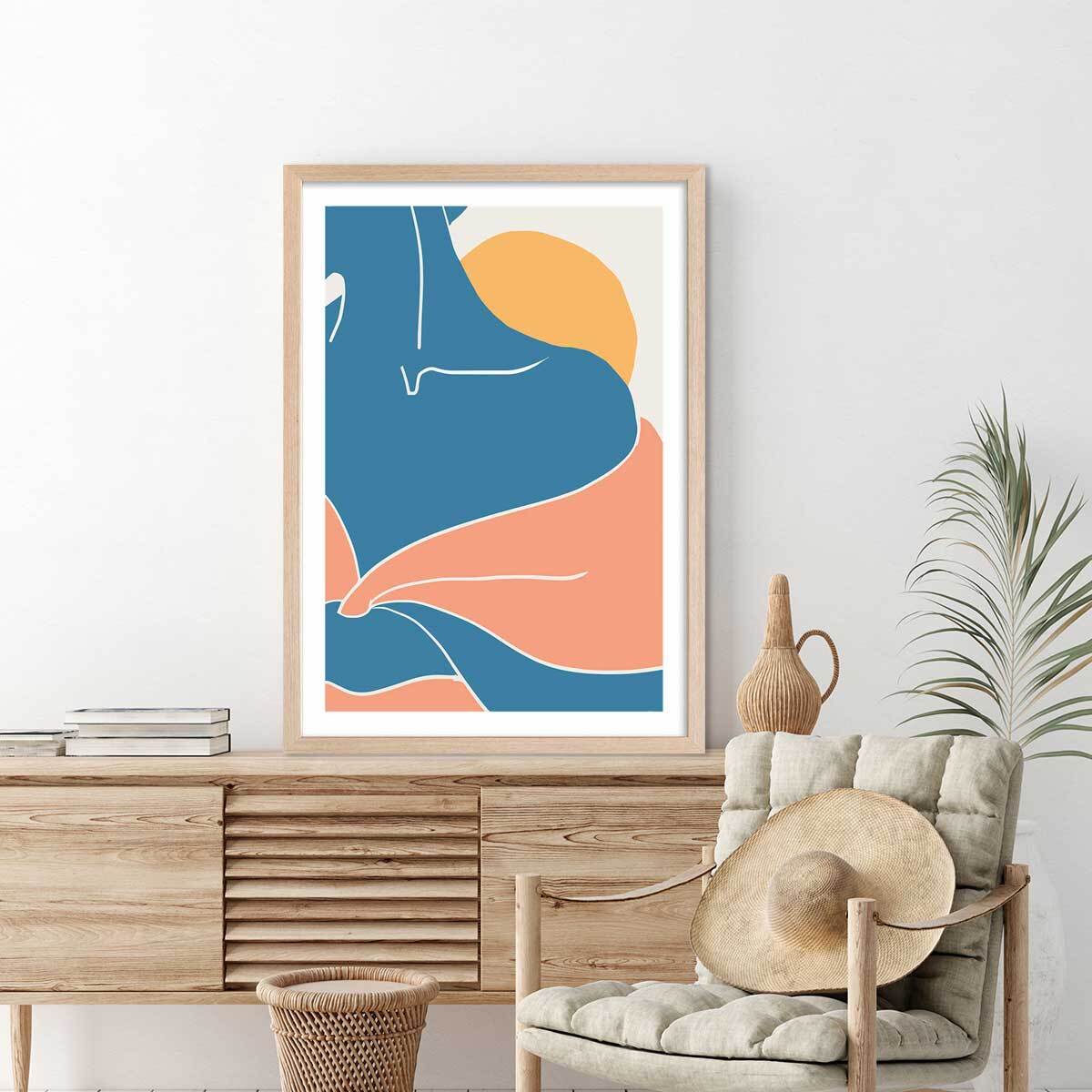 Affiche Douceur d'été Affiche + cadre en bois - Chêne