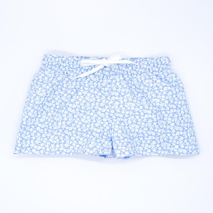 Bóxer de flores azul celeste.
