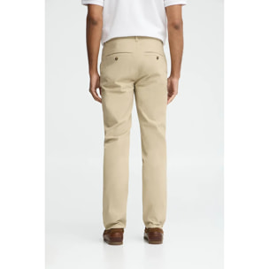 Pantalón chino color crema slim con logo Polo Club