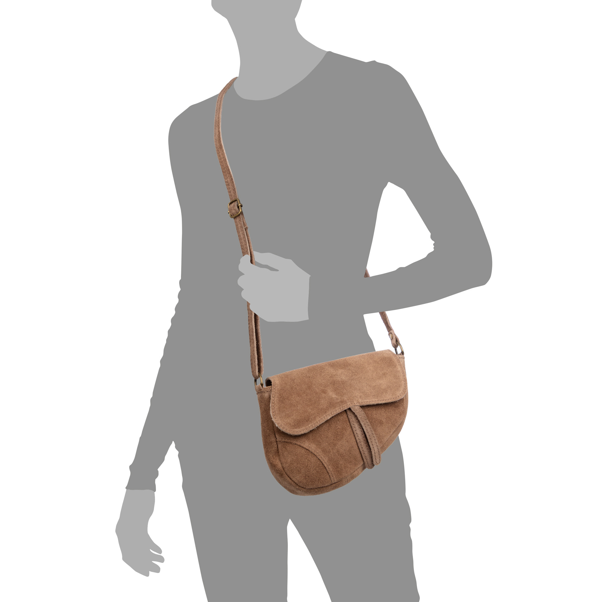 Susanna Borsa a tracolla Donna.Pelle autentica Camoscio