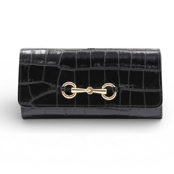 Portafoglio Cheval Firenze Grant Croc Nero
