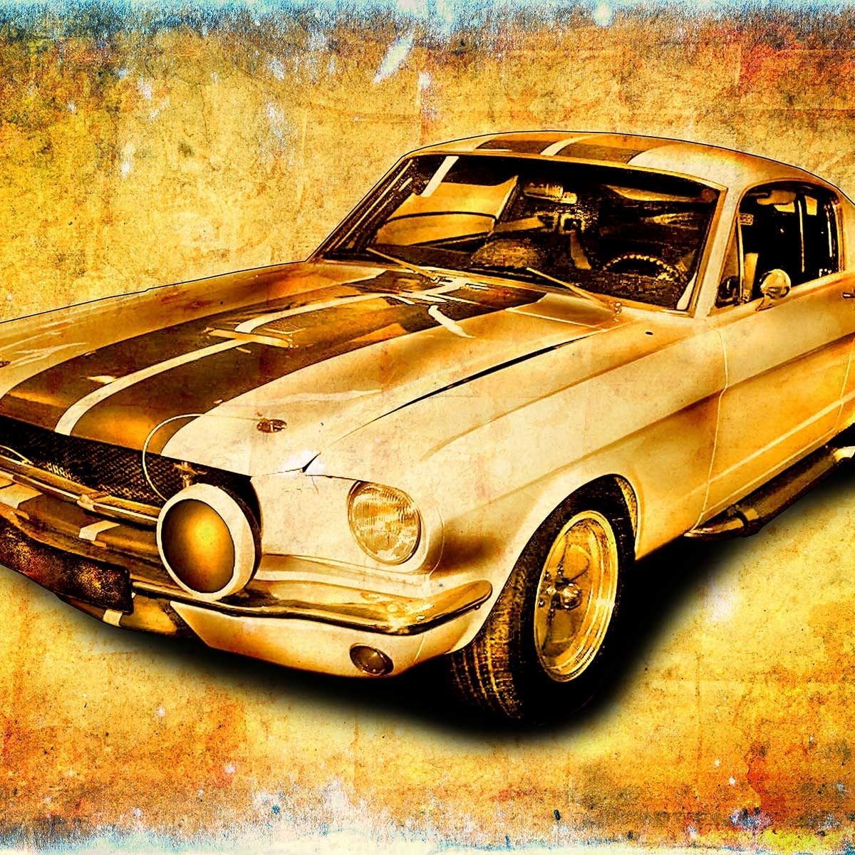 Tableau moderne mustang Tableau alu Dibond