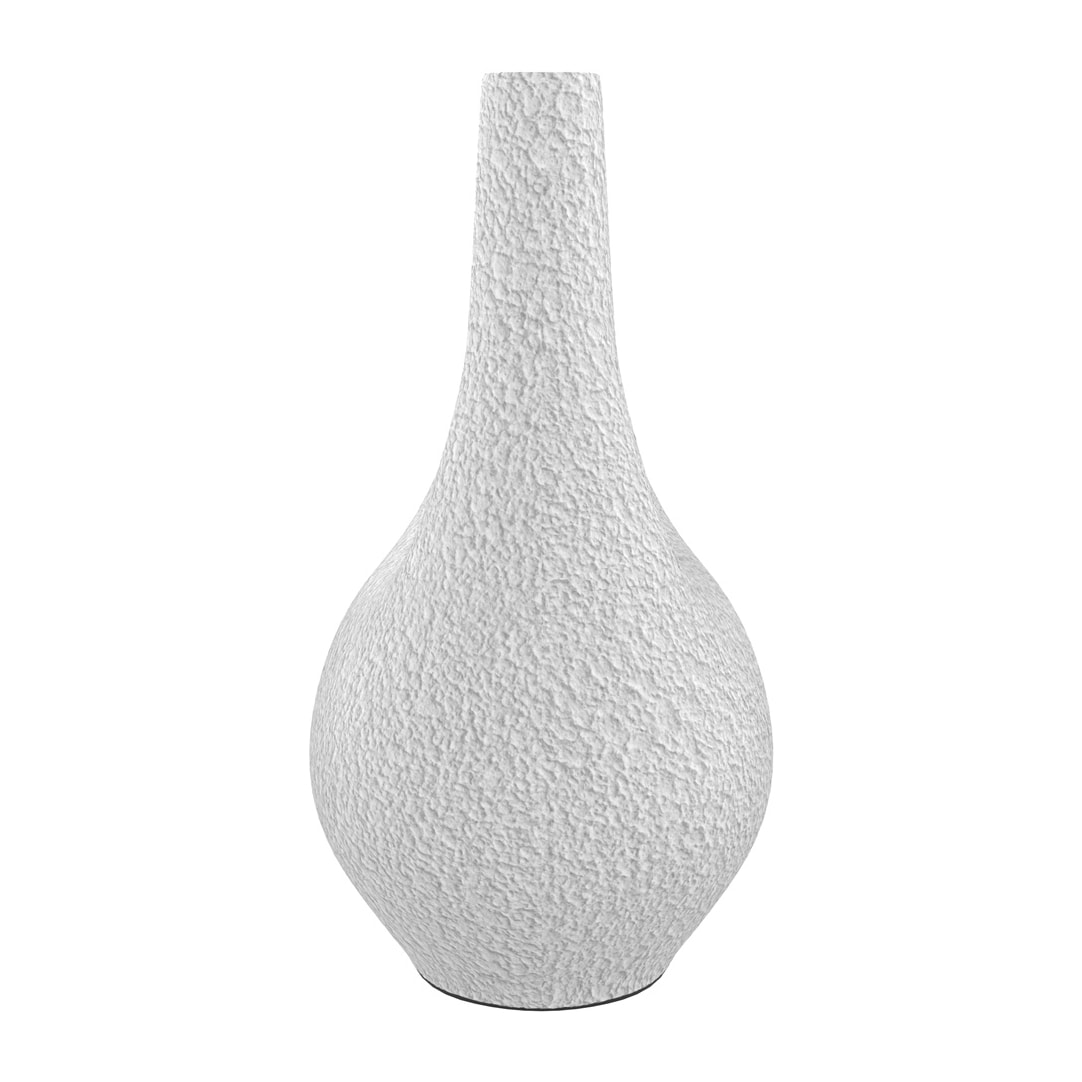 Vase décoratif blanc en terre cuite H42cm - Cruz