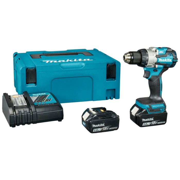 Perceuse visseuse LXT ® - 18V - MAKITA - avec une batterie 5Ah 18V - chargeur - MAKPAC - DDF489RTJ