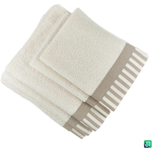 Set Spugna AMALFI 5 Pezzi: 2 Viso+2 Ospite + 1 Telo Bagno - 450 gr/m² - 100% Puro Cotone