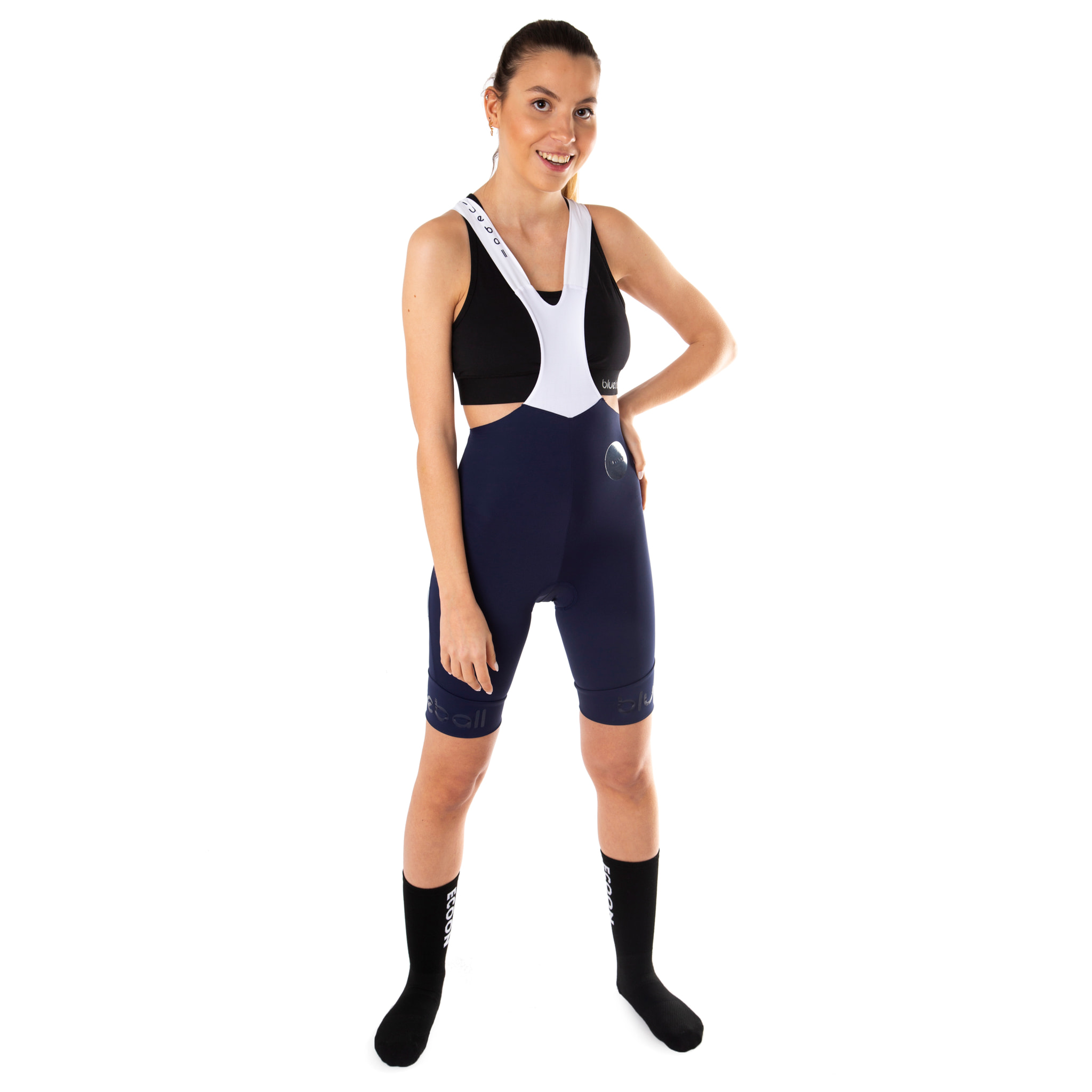 CULOTTE DE COMPRESIÓN CICLISMO PARA MUJER DE LARGO CORTO BLUEBALL EN AZUL