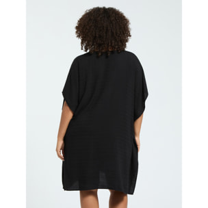 Fiorella Rubino - Caftán cerrado en viscosa jacquard - Negro