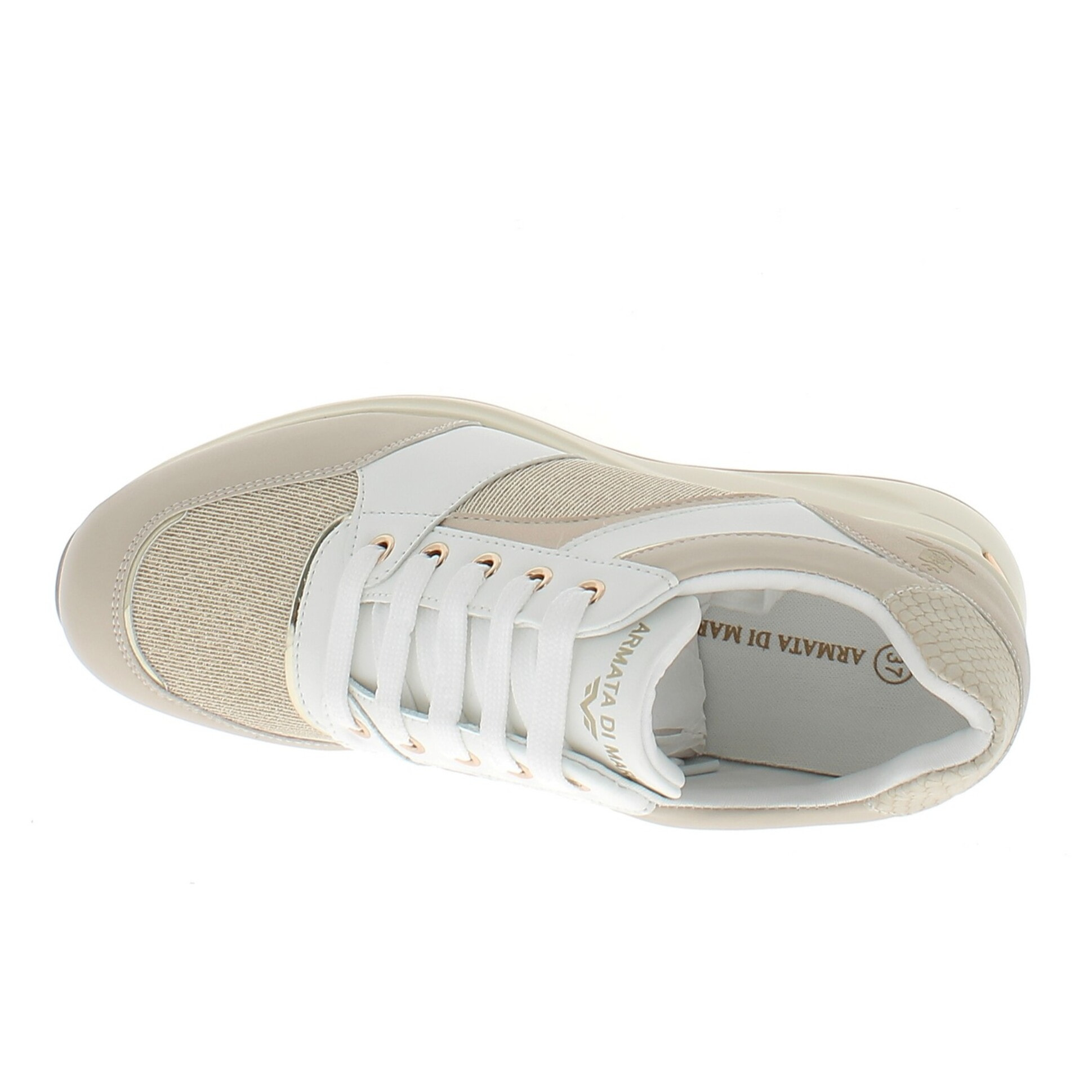 Armata di Mare Scarpe Donna Sneakers Casual con Soletta in Memory Foam AMD S61H18 White Nude Gold