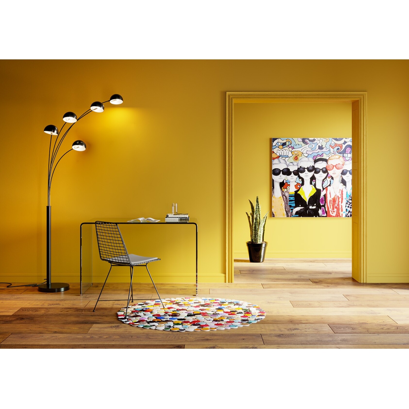 Tapis Patchwork Circle Multi Kare Design